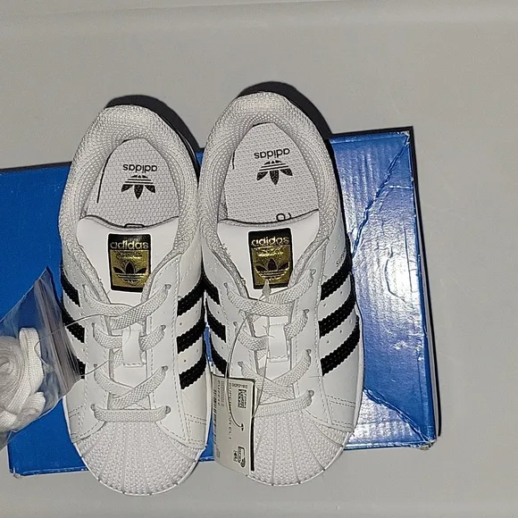 Adidas Kids Superstar White and Black Shoes