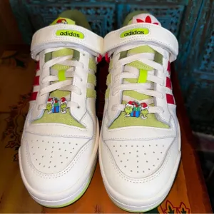 Adidas Kids White and Green Shoes