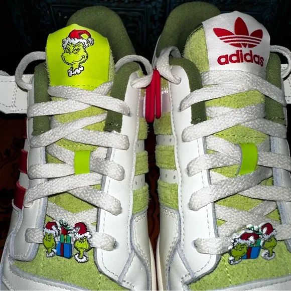 Adidas Kids White and Green Shoes