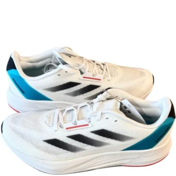 Adidas Mens Duramo Speed White Running Shoes Sneakers Size 11.5