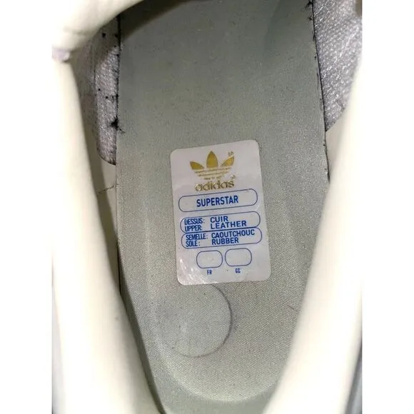 Adidas Men's Grey and White Trainers Leather Sneaker Shoes Size 8.5 Low Top