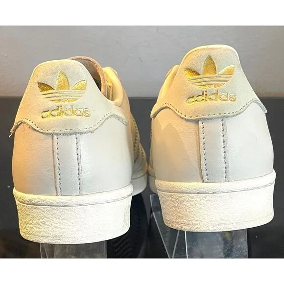 Adidas Men's Grey and White Trainers Leather Sneaker Shoes Size 8.5 Low Top