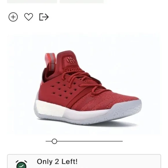 𝅺adidas Men’s Harden Volume 2 Bold Red Shoes Size 9