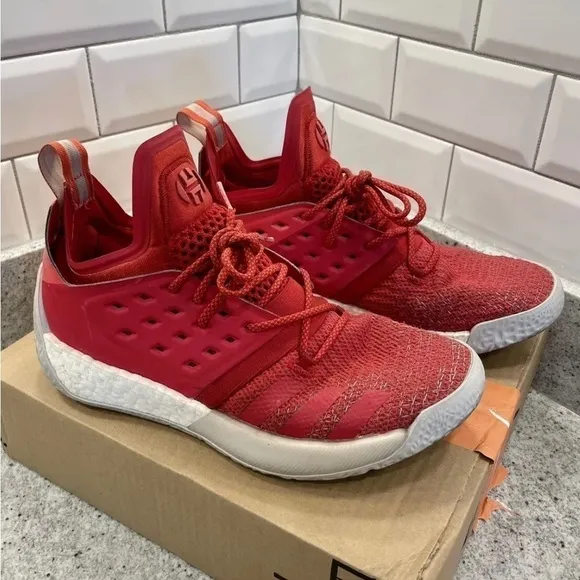 𝅺adidas Men’s Harden Volume 2 Bold Red Shoes Size 9