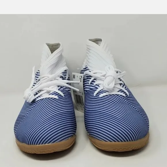 Adidas Men's Nemeziz 19.3 Indoor White Blue Soccer Shoes Size 12 EG7224 New