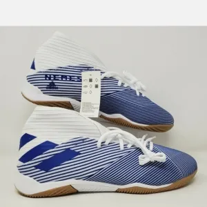 Adidas Men's Nemeziz 19.3 Indoor White Blue Soccer Shoes Size 12 EG7224 New