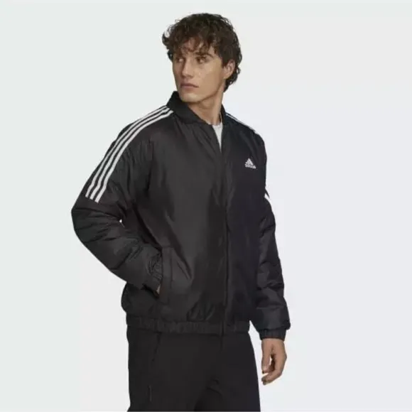 Adidas Men's Outdoor Essentials Al Aire Libre Insulated Black Bomber Jacket