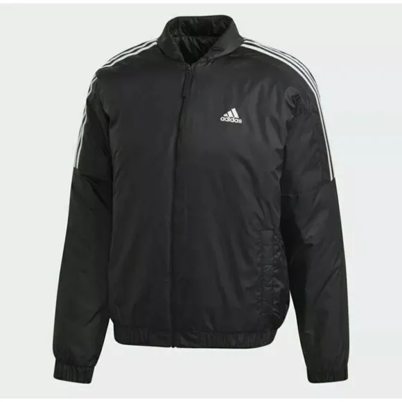 Adidas Men's Outdoor Essentials Al Aire Libre Insulated Black Bomber Jacket