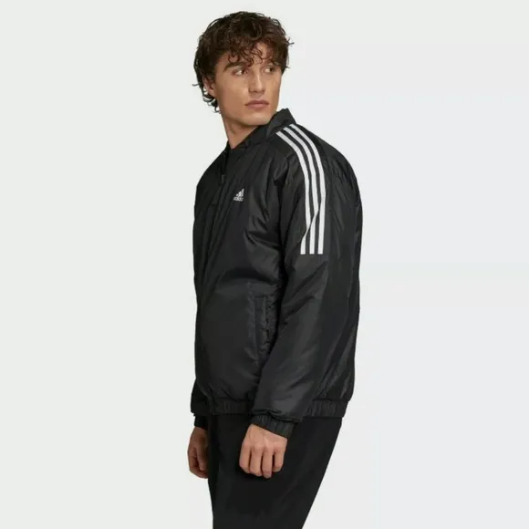 Adidas Men's Outdoor Essentials Al Aire Libre Insulated Black Bomber Jacket