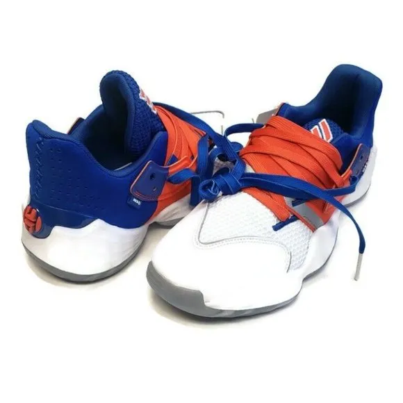 Adidas Mens Size 8 Harden Vol. 4 Basketball Shoes FV4227 Blue Active Orange