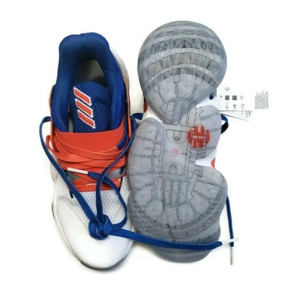 Adidas Mens Size 8 Harden Vol. 4 Basketball Shoes FV4227 Blue Active Orange
