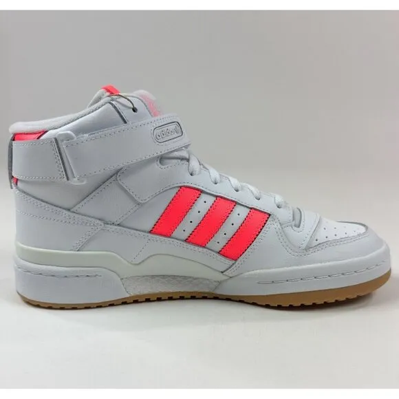 Adidas Originals Forum Mid Womens 9.5 White Turbo Athletic Shoes Sneakers GY3673