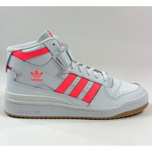 Adidas Originals Forum Mid Womens 9.5 White Turbo Athletic Shoes Sneakers GY3673