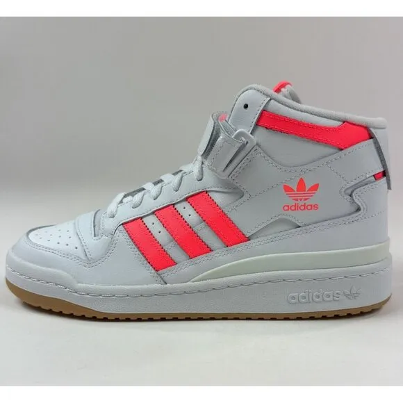 Adidas Originals Forum Mid Womens 9.5 White Turbo Athletic Shoes Sneakers GY3673