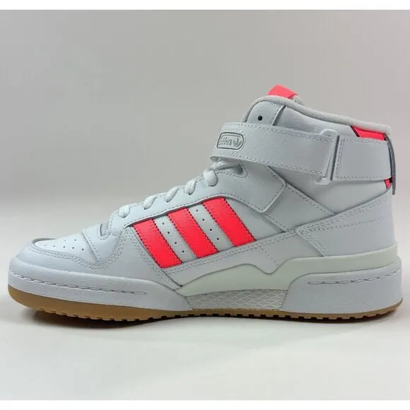 Adidas Originals Forum Mid Womens 9.5 White Turbo Athletic Shoes Sneakers GY3673