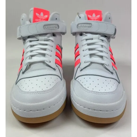 Adidas Originals Forum Mid Womens 9.5 White Turbo Athletic Shoes Sneakers GY3673