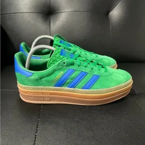 Adidas Originals Gazelle Bold Platform Shoes Womens Green/Blue IE1370