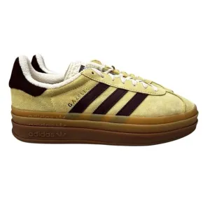 Adidas Originals Gazelle Bold Yellow Maroon White Shoes IF5937 Women's Sz 8 - 10