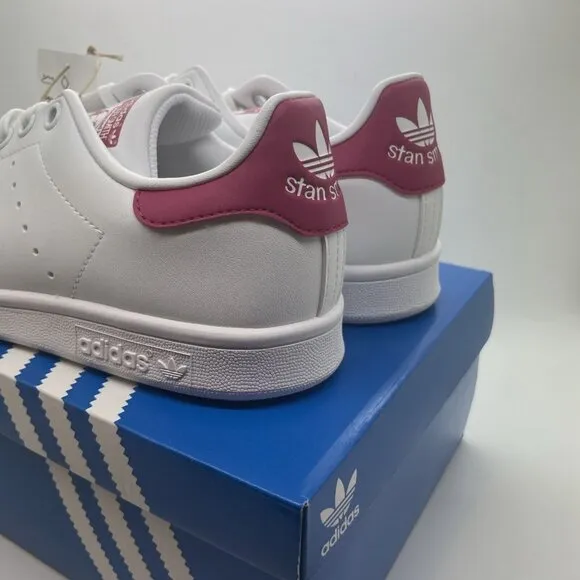 Adidas Originals Stan Smith J White Bold Pink Shoes FX7522 Big Kid's Sz 6 NIB