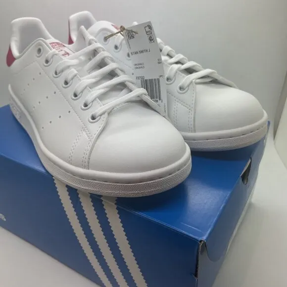 Adidas Originals Stan Smith J White Bold Pink Shoes FX7522 Big Kid's Sz 6 NIB