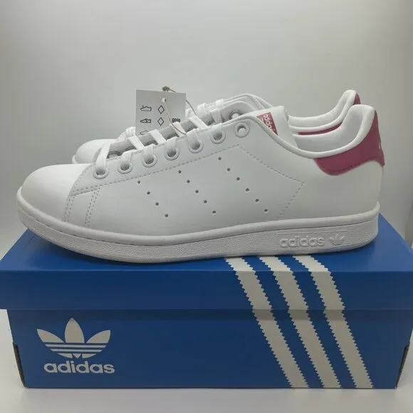 Adidas Originals Stan Smith J White Bold Pink Shoes FX7522 Big Kid's Sz 6 NIB