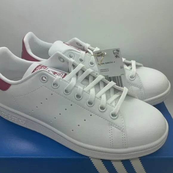 Adidas Originals Stan Smith J White Bold Pink Shoes FX7522 Big Kid's Sz 6 NIB