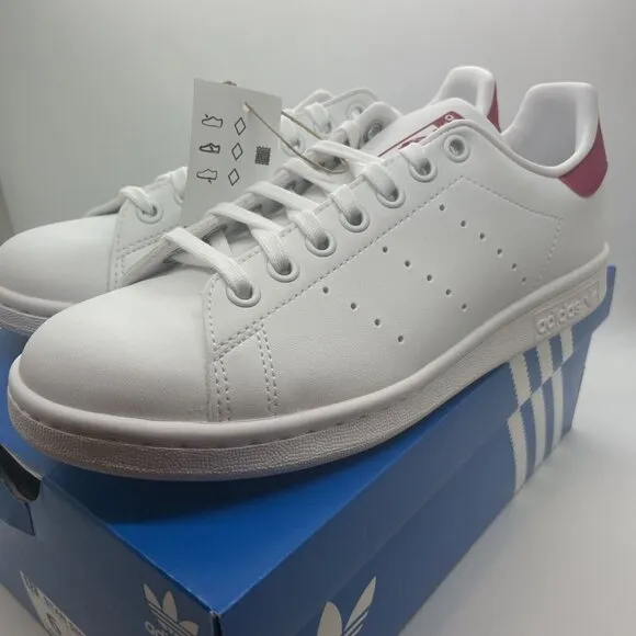 Adidas Originals Stan Smith J White Bold Pink Shoes FX7522 Big Kid's Sz 6 NIB