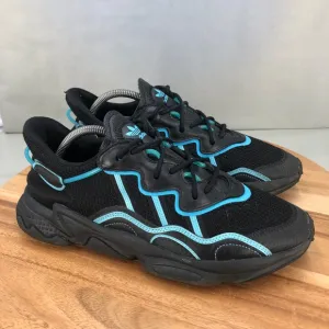 Adidas Ozweego 'Bright Cyan' Running Shoes Mens 9.5 Black Mesh Comfort Cushioned