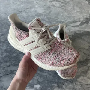 adidas Performance Boost Lace up Running Shoes White Red 7.5