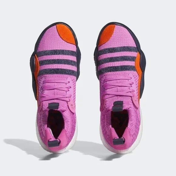 adidas Pink and Orange Athletic Shoes with Bold Toe Cap and Iconic Stripes
