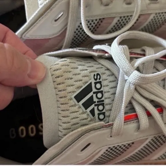 Adidas Pink and White Sneakers with Cushioned Sole