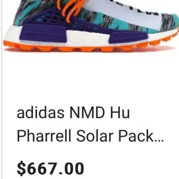 Adidas Shoes Men’s Size 11 NMD Hu Pharrell M1L3L3 Solar Pack