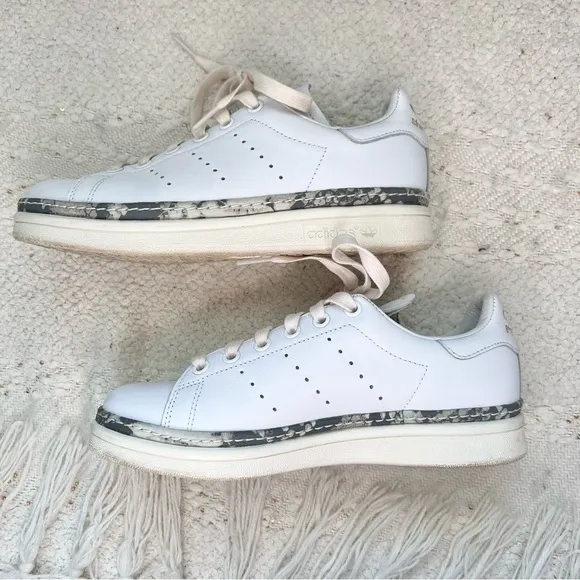 Adidas Stan Smith New Bold Sneakers White/Snake Print Leather Shoes 5.5 men/boys