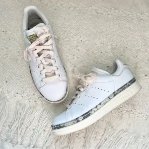Adidas Stan Smith New Bold Sneakers White/Snake Print Leather Shoes 5.5 men/boys