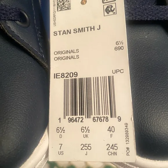 Adidas, Stan Smith w Punk Daisies, Navy Blue Athletic Shoes 7 Women