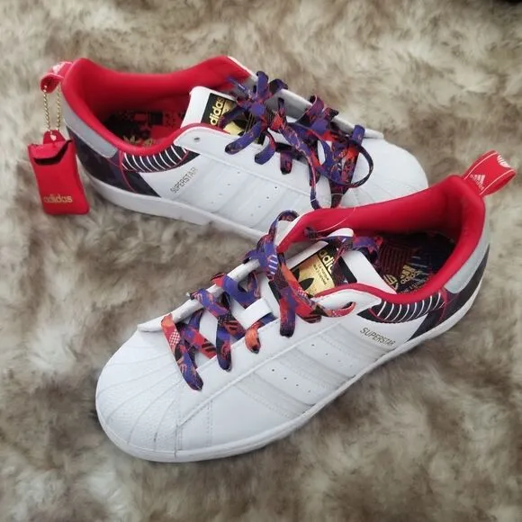 ADIDAS Superstar J &quot;Year of the Ox&quot; Kids Shoes White/Multicolor Size 4.5
