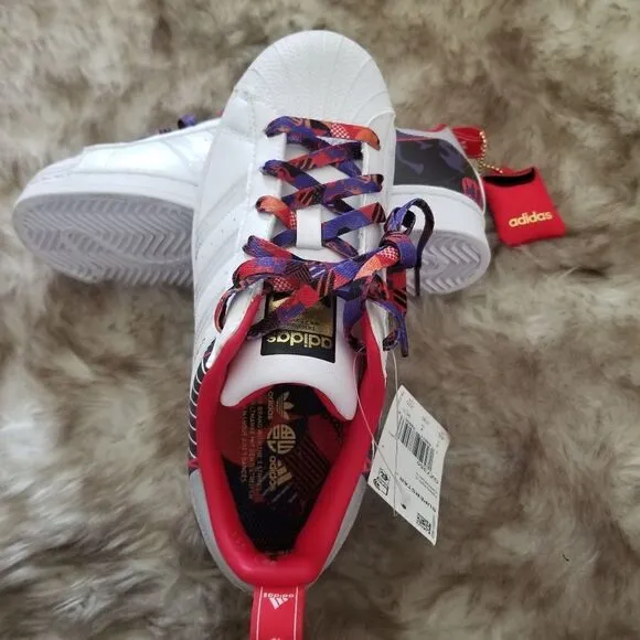 ADIDAS Superstar J &quot;Year of the Ox&quot; Kids Shoes White/Multicolor Size 4.5