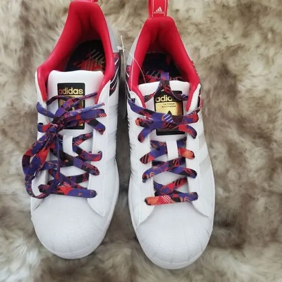 ADIDAS Superstar J &quot;Year of the Ox&quot; Kids Shoes White/Multicolor Size 4.5
