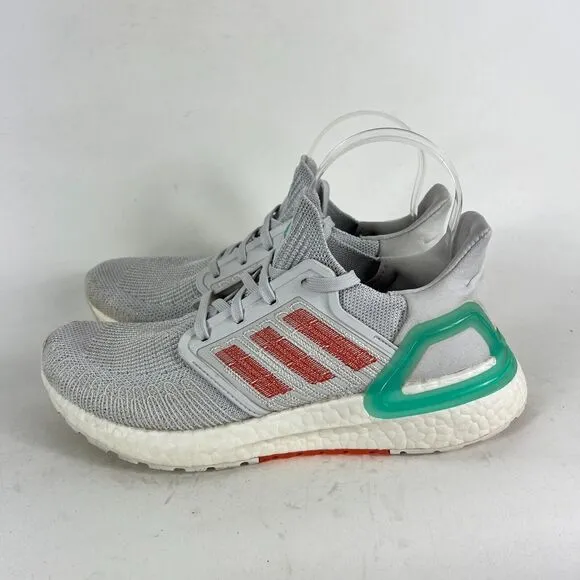 adidas Ultraboost 20 Sneakers Women's 8 Gray White athletic Running Shoes