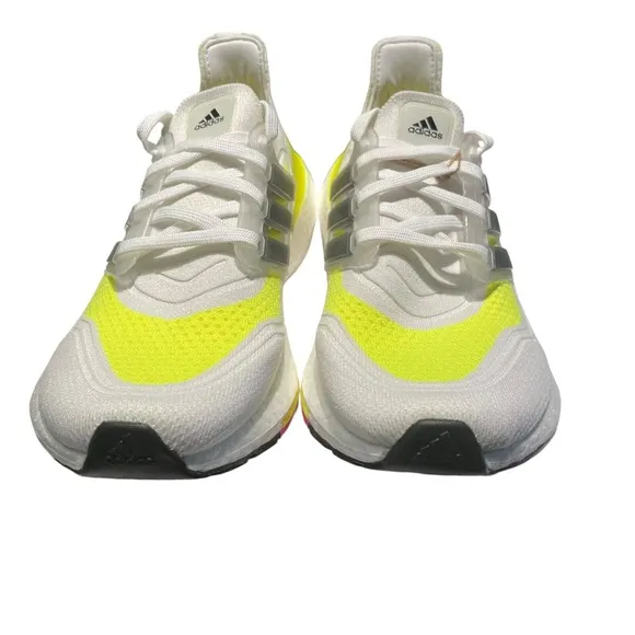 Adidas UltraBoost 21 J White Solar Yellow FZ2929 Pink Black Running Shoes SIZE 4