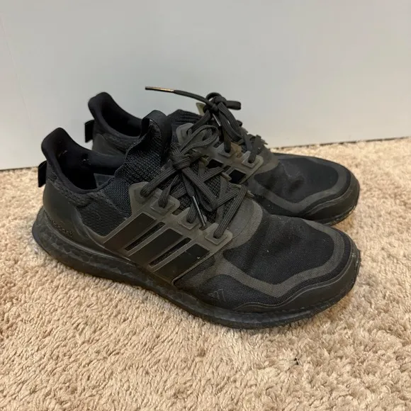 Adidas Ultraboost Running Shoes Cushioned Athletic Sneakers Black Mens 10.5