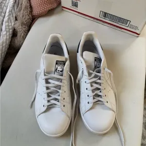 Adidas White and Navy Stan Smiths