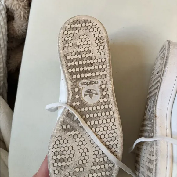Adidas White and Navy Stan Smiths