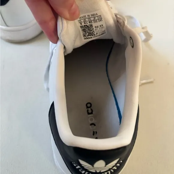 Adidas White and Navy Stan Smiths