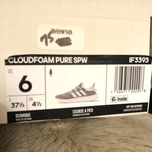 ADIDAS Women's Cloudfoam Pure Running Sneakers Shoes Cloud White/Co…