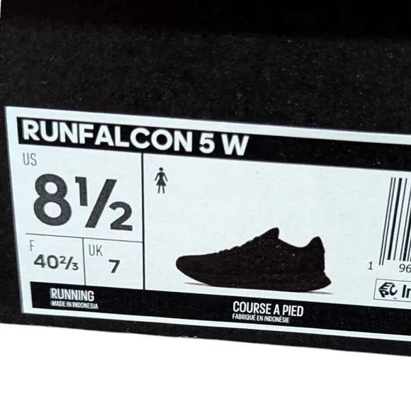 Adidas | Women's Cloudfoam Runfalcon 5 Running Shoes Sneakers | Black | 8.5