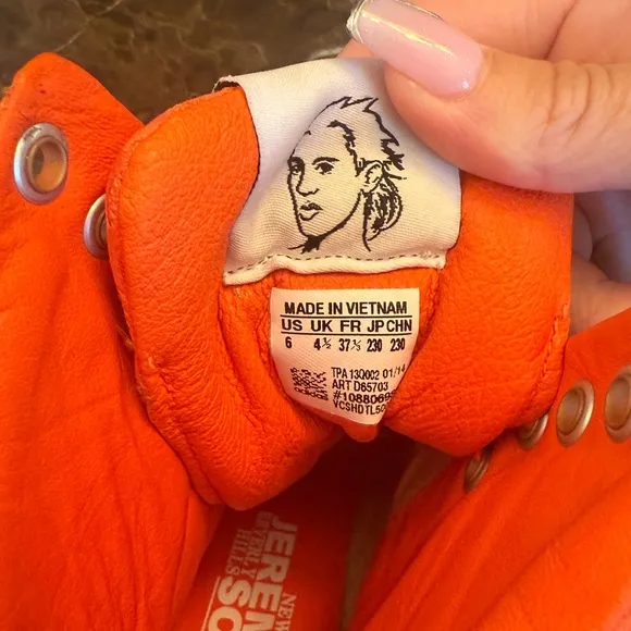 Adidas Women's Orange Winged Wedge Sneakers *Limited Edition Jeremy Scott Collab