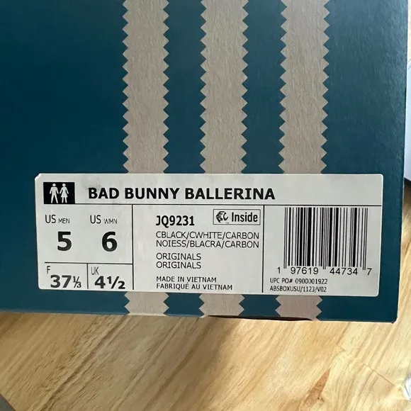 Adidas x Bad Bunny Ballerina Shoes in Black and White