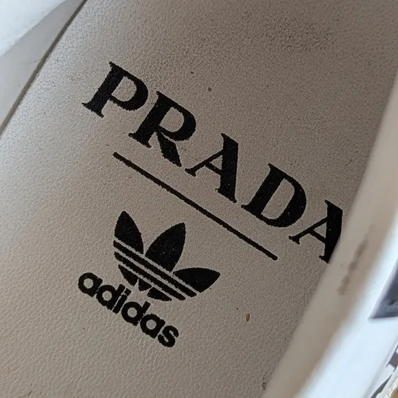 Adidas x PRADA Collab Cloud White &amp; Black Superstar Trainers Shoes Womens Sz 5.5