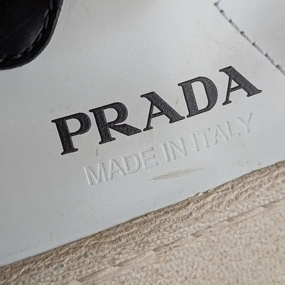 Adidas x PRADA Collab Cloud White &amp; Black Superstar Trainers Shoes Womens Sz 5.5